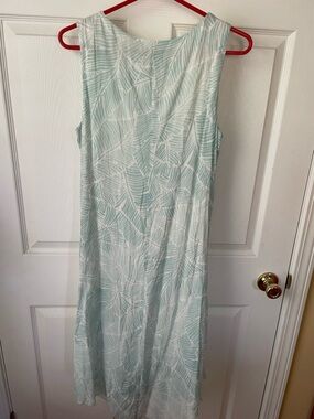 Charlie B Mint Leaf Print Sleeveless Dress Size M NWT 🌿🤍